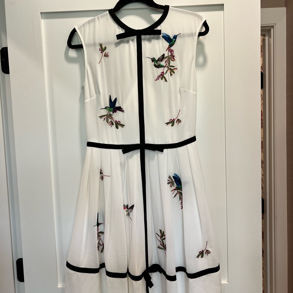 Ted Baker Lina highgrove knee length dress with embroidered hummingbirds